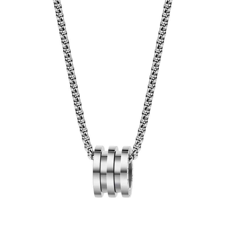 Collana girocollo minimalista geometrica in acciaio al titanio unisex elegante per l'ufficio