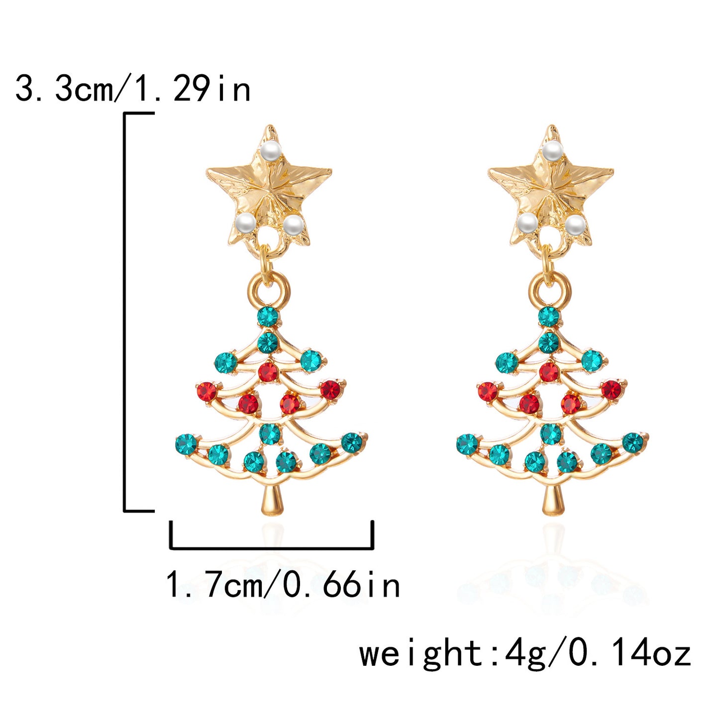 Pendientes de Navidad de aleación a la moda con forma de lazo y acabado chapado para mujer, con motivos navideños de copos de nieve, renos y Papá Noel.