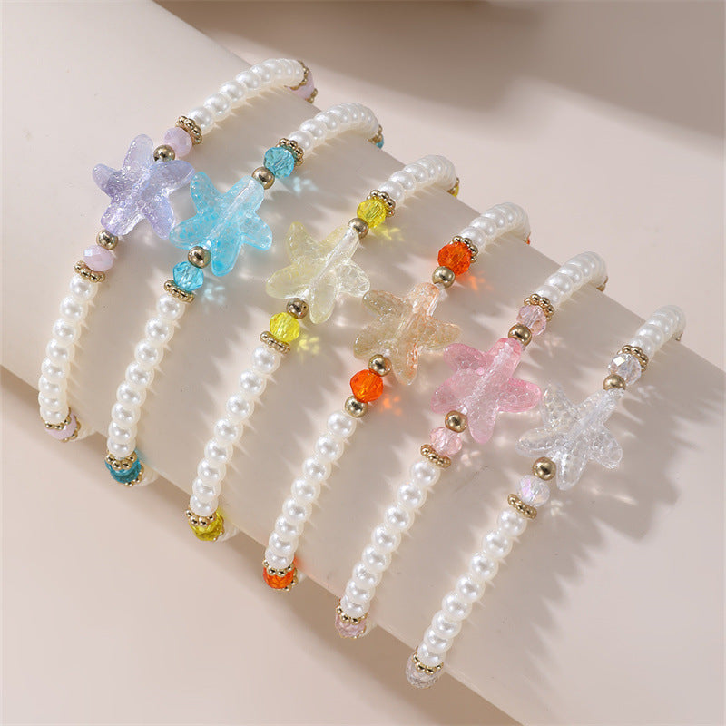 Set braccialetti in resina a forma di stella bohémien a tema oceano e spiaggia per bambine dai 6 ai 10 anni