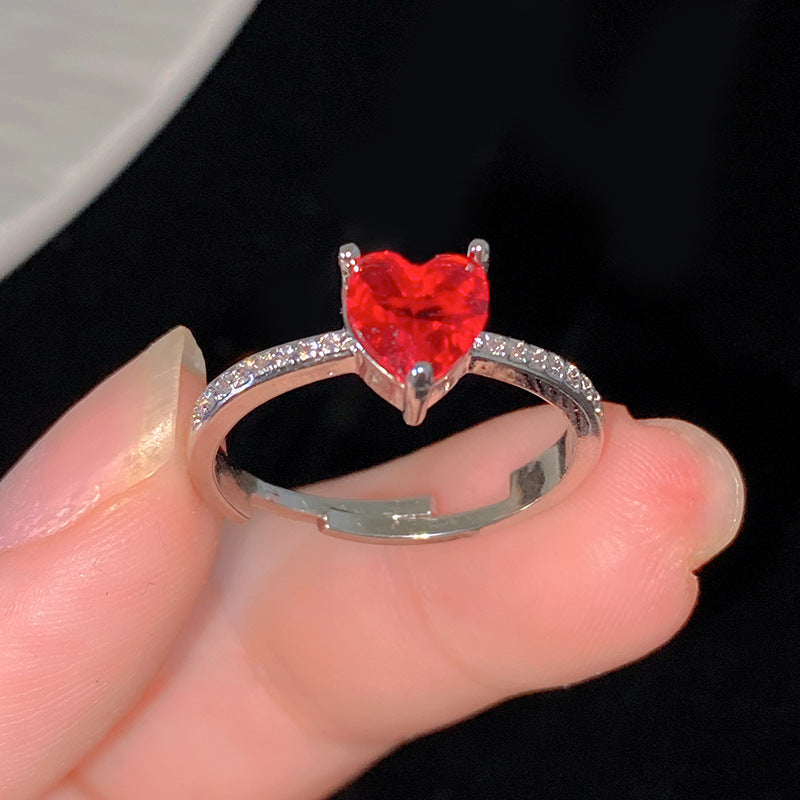 Minimalist Sweet Colorful Crown Flower Bow Teardrop Brass Ring with Cubic Zirconia Inlay for Women