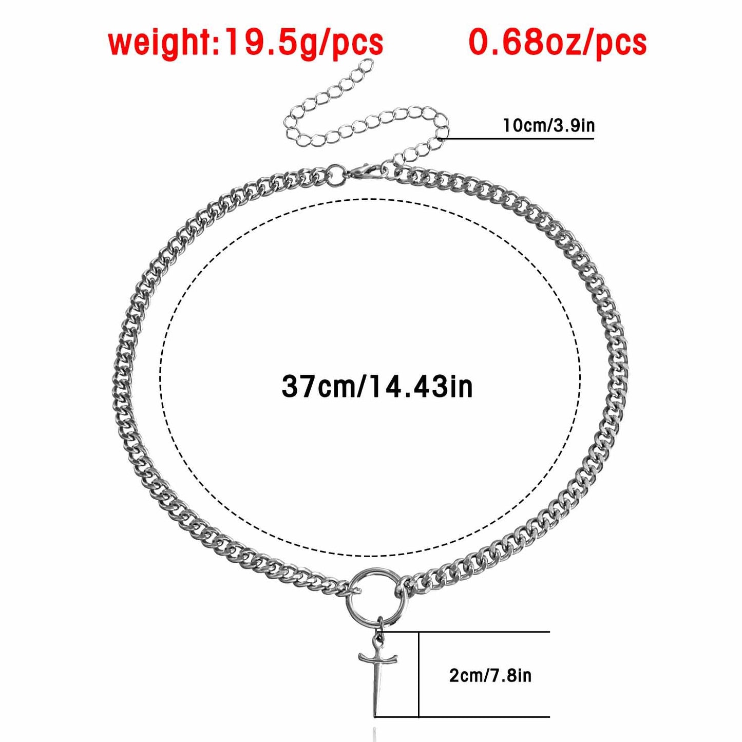 Collana girocollo minimalista con ciondolo a croce da donna, in lega geometrica, con finitura galvanizzata, design resistente allo sbiadimento