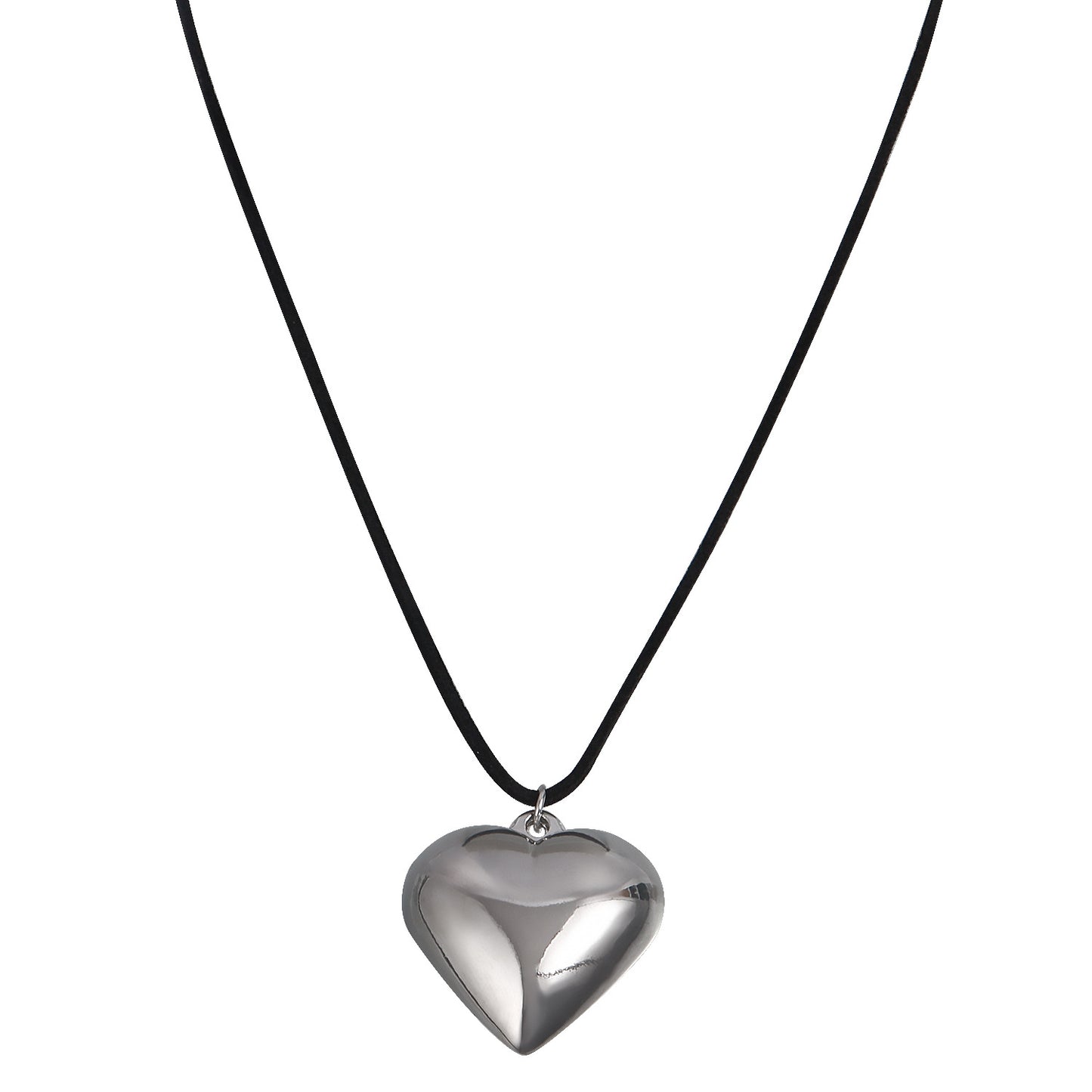 Punk Vintage Heart-Shaped Alloy Choker Necklace with Electroplated Finish for Women