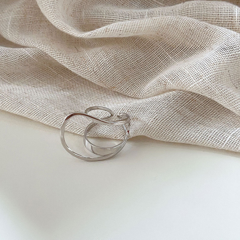 Minimalist Punk 925 Sterling Silver Oval Geometric Ring