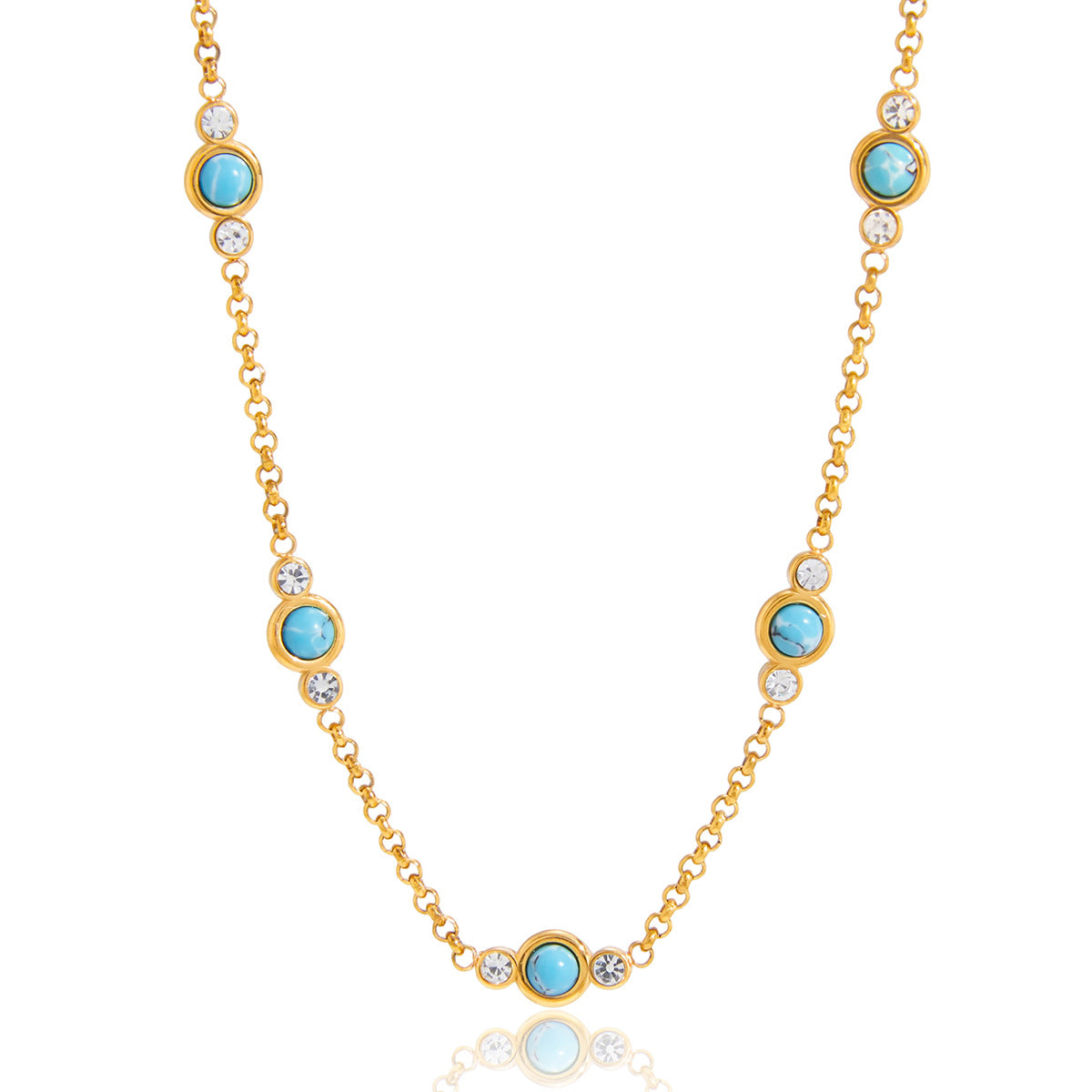 Minimalist Geometric Freshwater Pearl Titanium Steel Necklace PVD Gold Plated Stainless Steel Pendant for Women