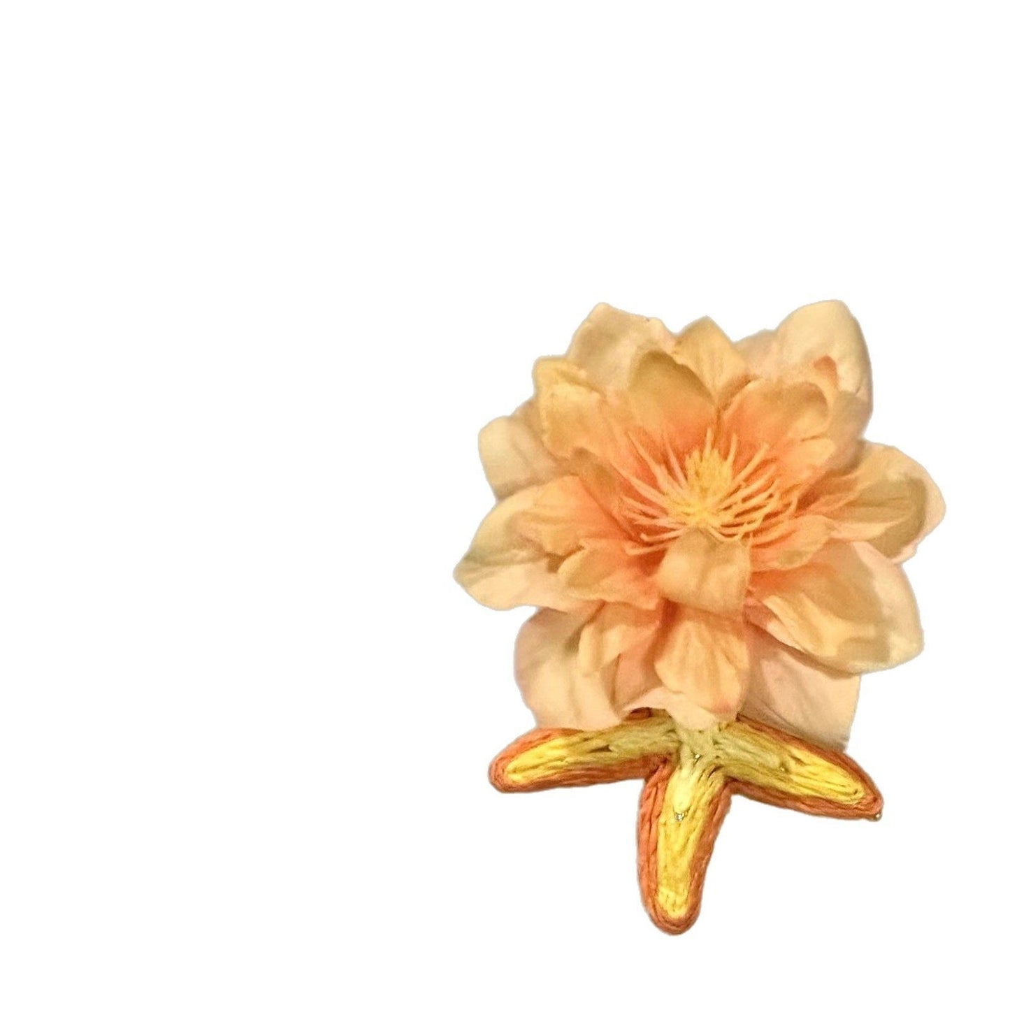 Elegant Floral Star Hair Clip for Women with Fabric Petals and Duckbill Design in Sweet Minimalist Style
