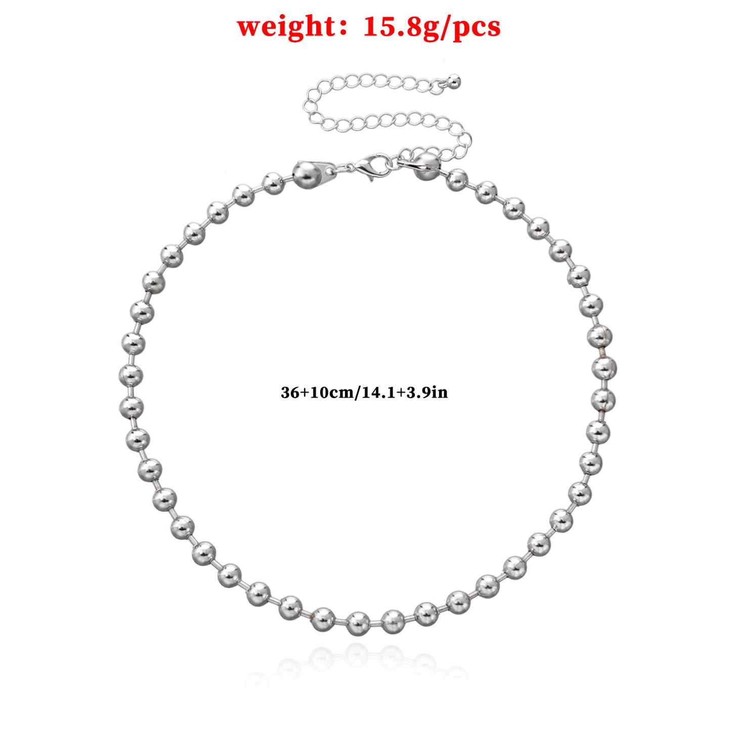Minimalist European Style Spherical Collar Necklace for Women Alloy Ball Chain Geometric Pendant Jewelry