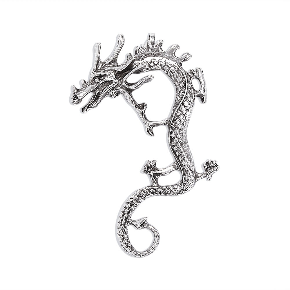Pendientes de Dragón Geométrico Estilo Punk Retro Desgastado para Mujer de Aleación con Acabado Electrolítico
