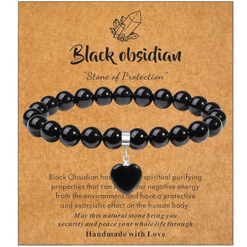 Minimalist 8mm Crystal Beaded Bracelet with Heart Pendant Polished Rose Quartz Rhodonite Elastic String
