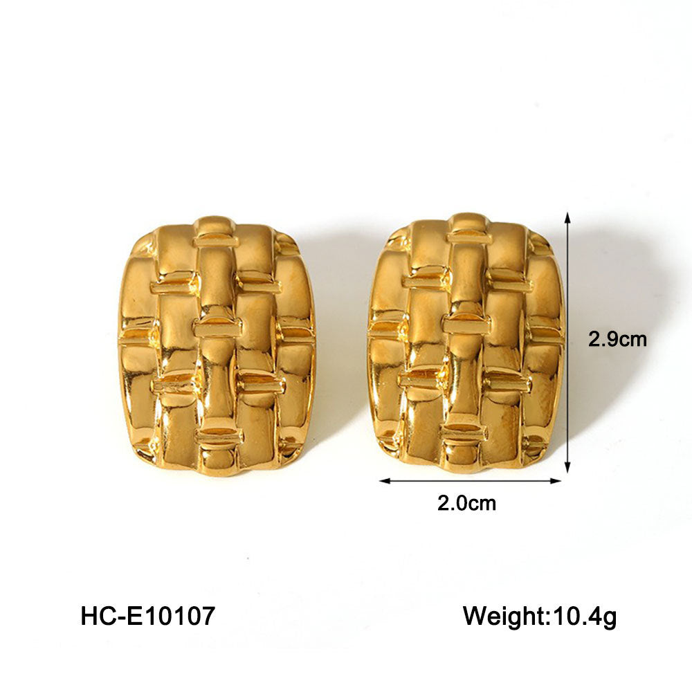 Orecchini da donna quadrati in acciaio inossidabile geometrici minimalisti con placcatura in oro 18 carati, ipoallergenici e resistenti allo scolorimento