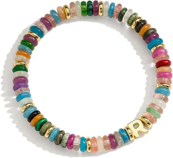 Bohemian Sweet Natural Gemstone Letter Beaded Bracelet for Women