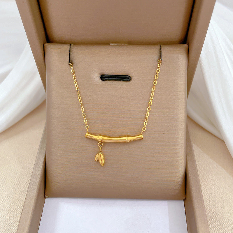 Geometric Minimalist Titanium Steel Pendant Necklace for Women and Men with Irregular Chain