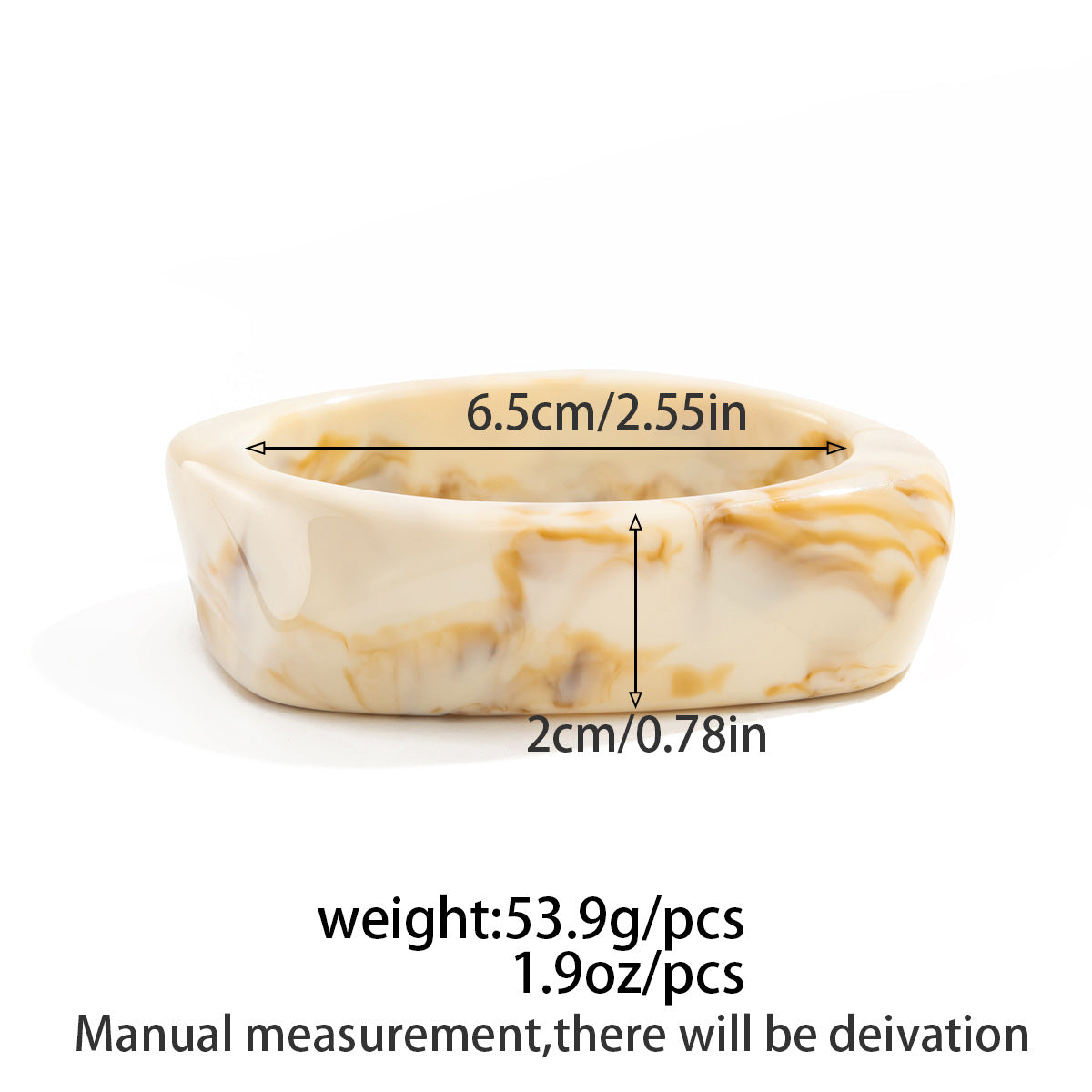 Vintage Geometric Oval Resin Wide Cuff Bracelet