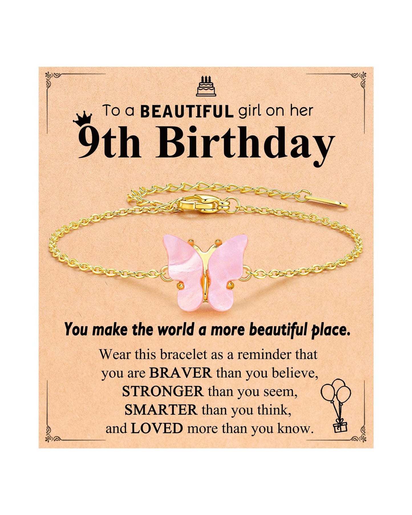 Minimalist Pink Butterfly Alloy Bracelet for Women Adjustable Gold Chain Animal Charm