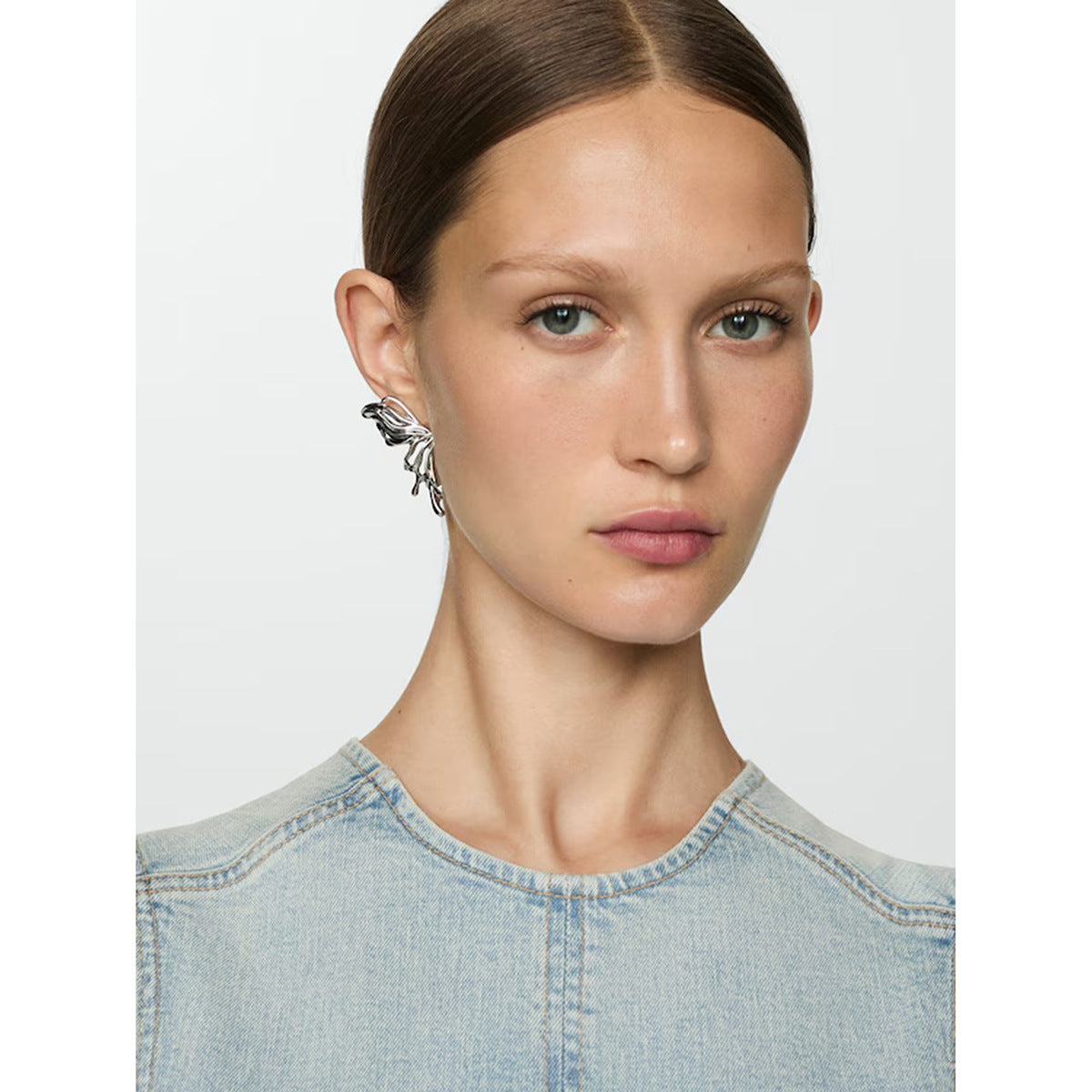 Y2K Style Butterfly Stud Earrings in Stainless Steel with Plated Finish for Women