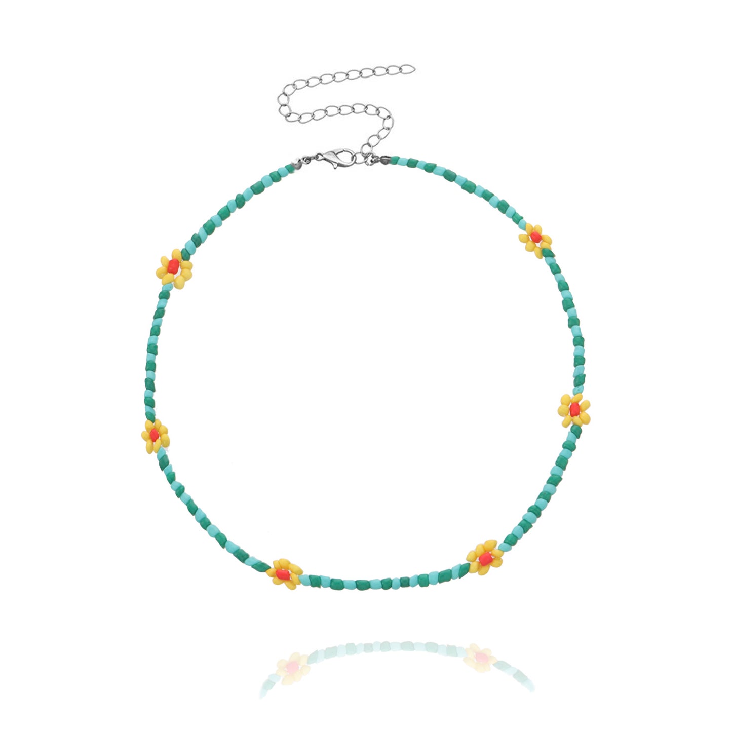 Floral Alloy Plated Fishline Chain Necklace for Women - Trendy Ins Style Fashion Accessory
