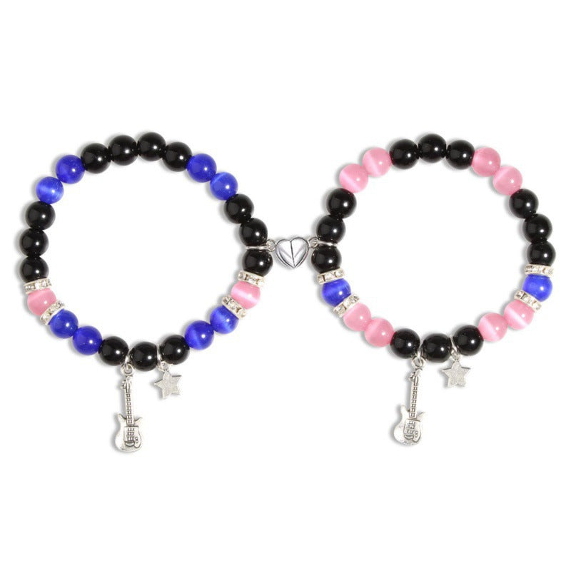 Spider and Heart Shape Crystal Magnetic Bracelet for Couples