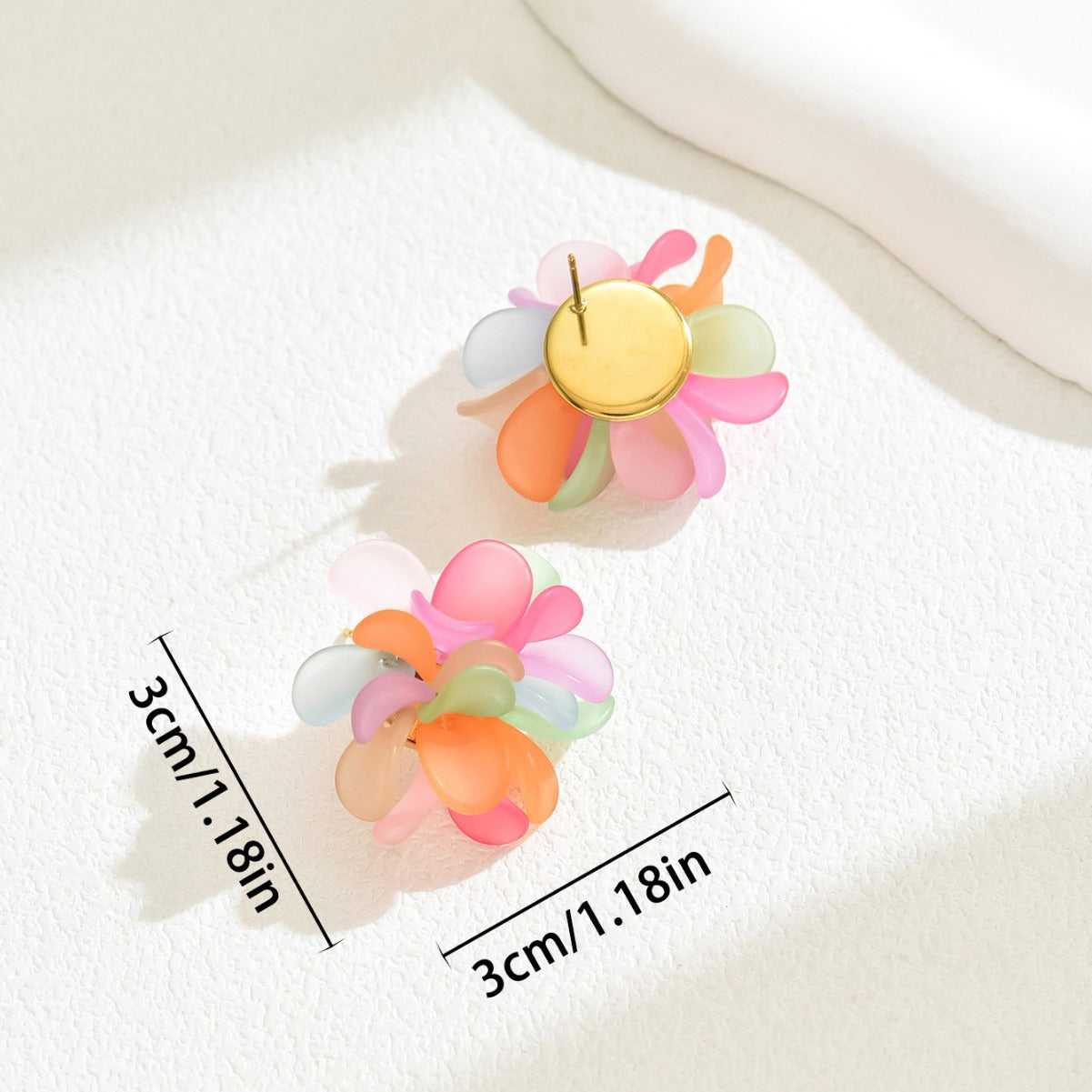 Pendientes acrílicos florales minimalistas para mujer con forma geométrica, cierres de aleación de zinc y postes de acero inoxidable, diseño dulce inspirado en el bosque