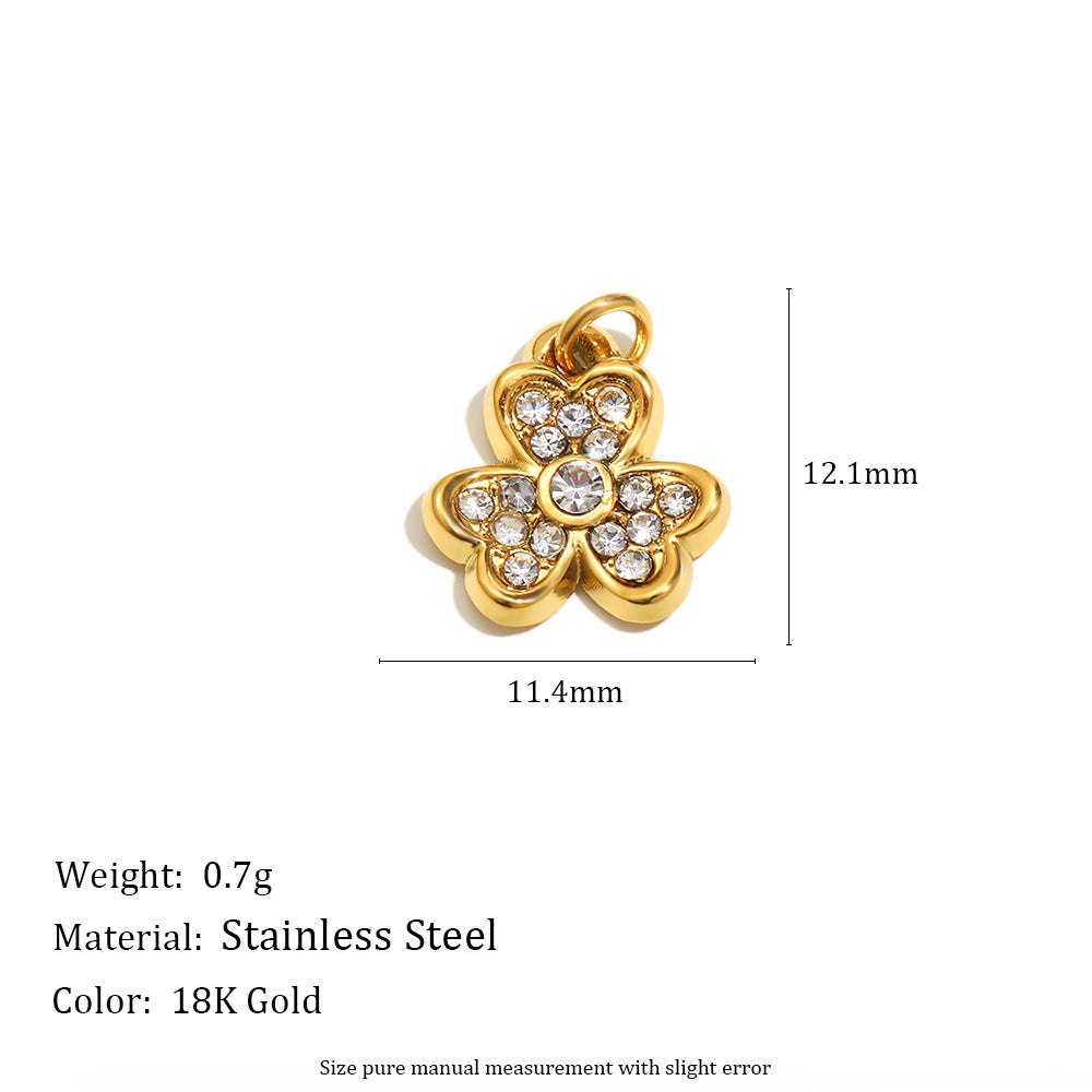 18K Gold Plated Stainless Steel Bow Star Charm Bar for Women