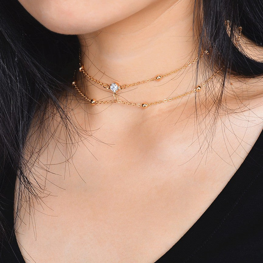 Sexy Geometric Rhinestone Crystal Pendant Plated Alloy Snake Chain Body Jewelry for Women