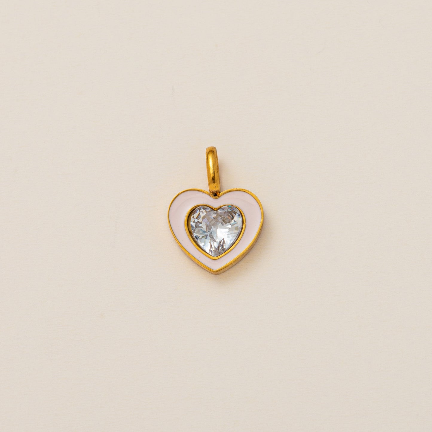 Collana da Bar con Ciondoli Geometrici a Stella e Cuore in Acciaio al Titanio Placcato Oro 18K Vintage Unisex