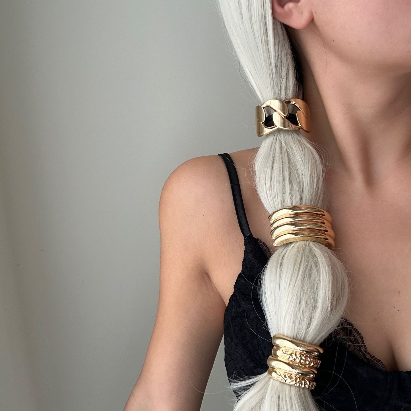 Minimalist Elegant Gold Plated Alloy Hair Tie