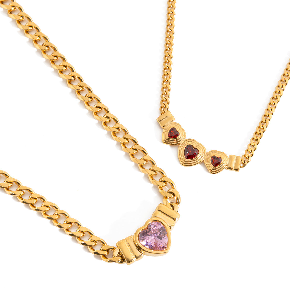Collana Minimalista a Cuore in Acciaio Inossidabile con Placcatura in Oro PVD per Donne, Catenina con Ciondolo, Gioielli di San Valentino