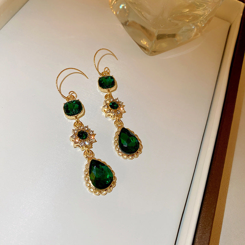 Chic Vintage Heart-Shaped Enamel Earrings with 925 Sterling Silver Posts for Women