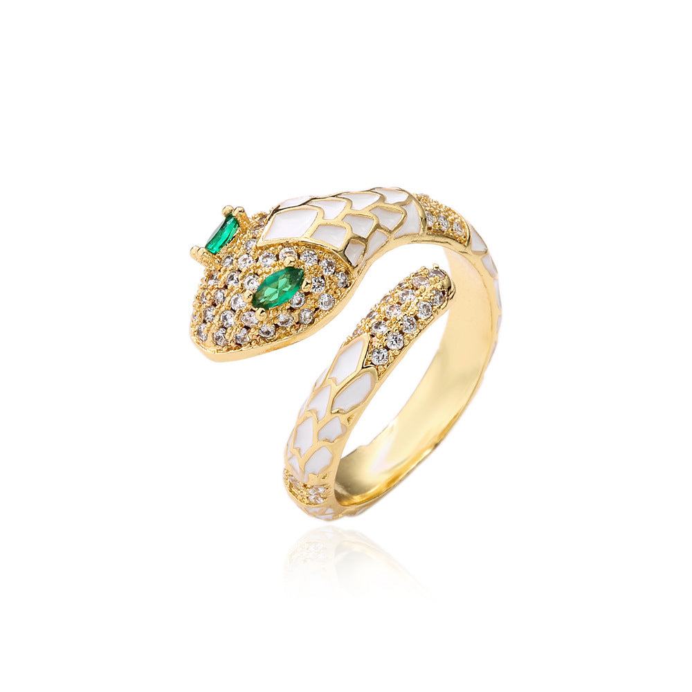 Anello Minimalista Geometrico in Rame con Zirconi Micro-Pavé per Donna