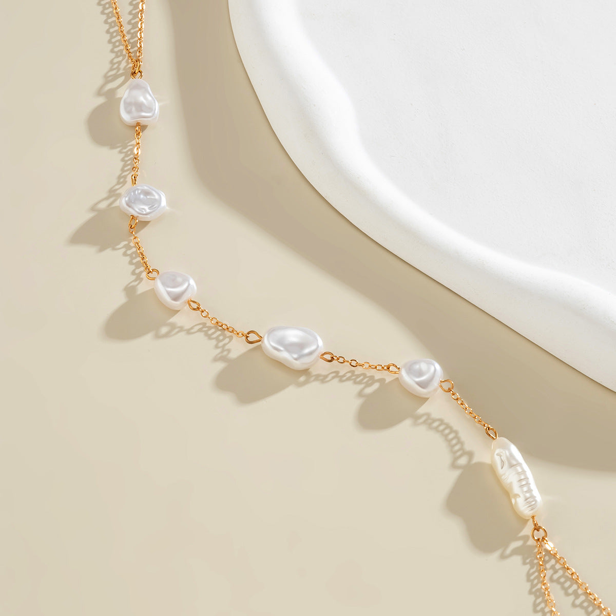 Geometric Faux Pearl Body Chain Bikini Jewelry for Women