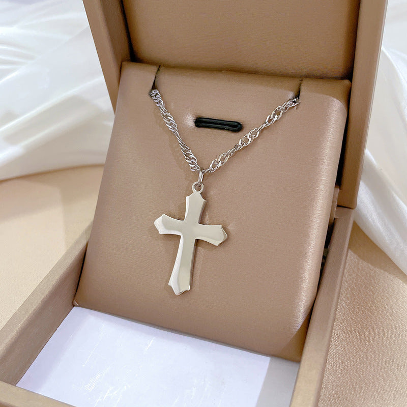 Collana Punk Minimalista Dolce Cuore Geometrico in Acciaio Inossidabile con Catena Irregolare