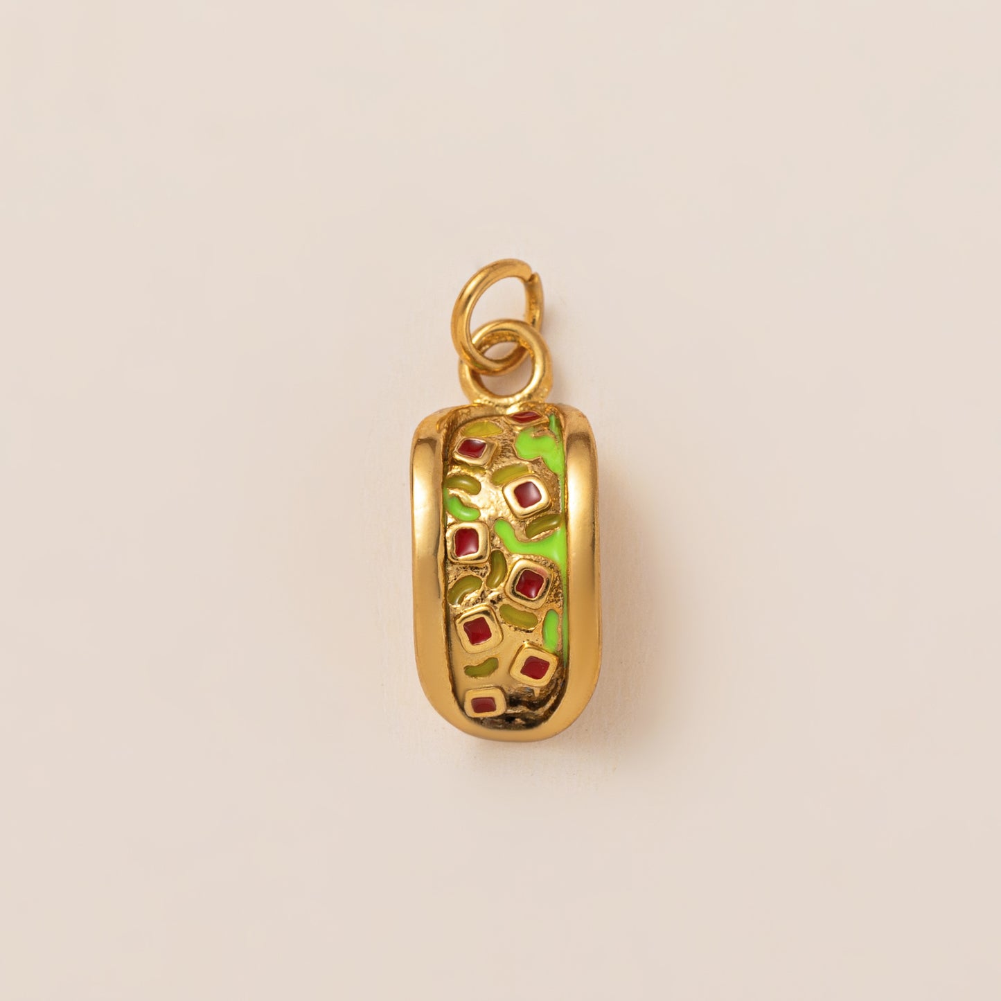 Collana con ciondoli della serie Food vintage in acciaio inossidabile placcato oro PVD