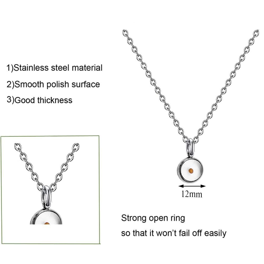 Minimalist Mustard Seed Pendant Necklace in Stainless Steel with Plated Finish for Women