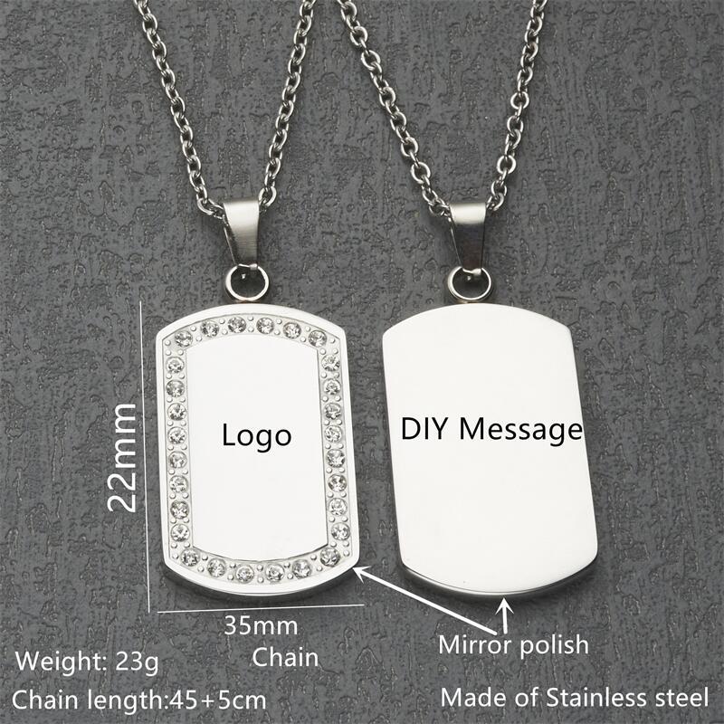 Sweet and Edgy Geometric Pendant Necklace in Stainless Steel with Double-Sided Polished Finish and Engravable Design