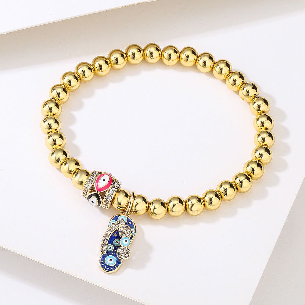 INS Style Geometric Copper Bracelet with 18K Gold Plating for Women — Minimalist Luxury Hand Chain