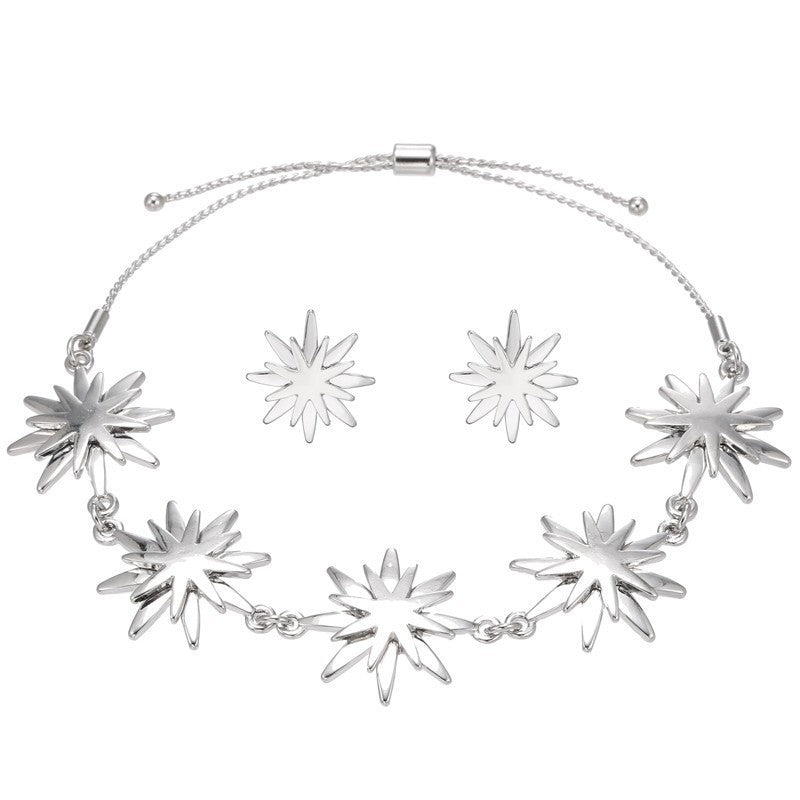 Casual Geometric Alloy Ball Chain Necklace