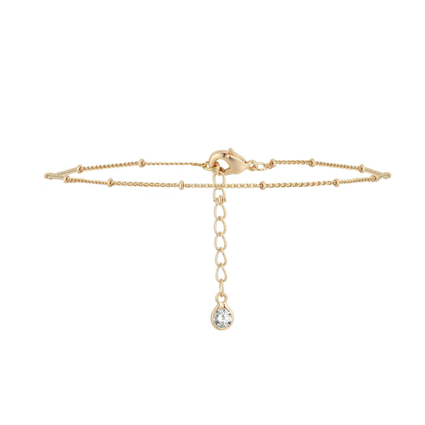 Minimalist Geometric Rhinestone Plated Alloy Bracelet