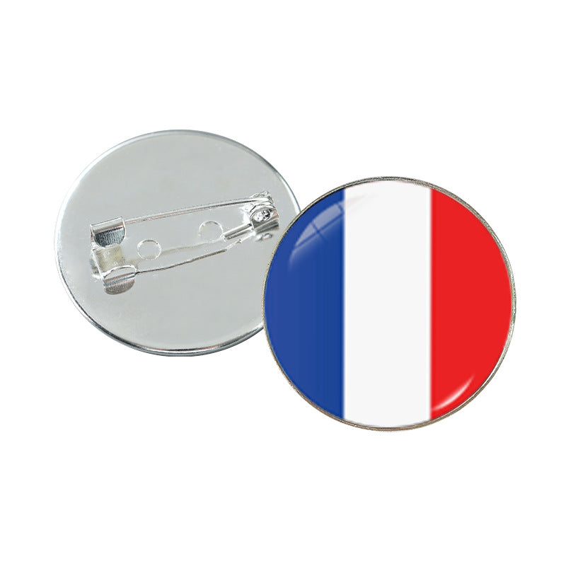 Minimalist Geometric Alloy Plated Brooch with Cabochon Gemstone Unisex Pin Badge