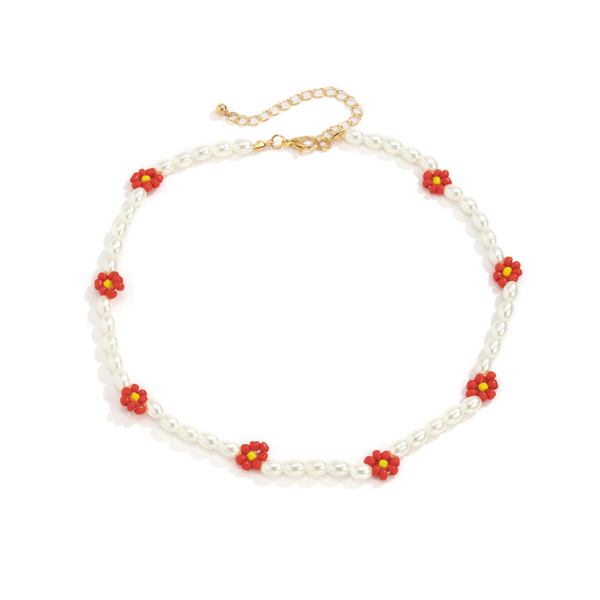 Collar con colgante Margarita bohemia con cuentas de resina hechas a mano y borlas para mujer