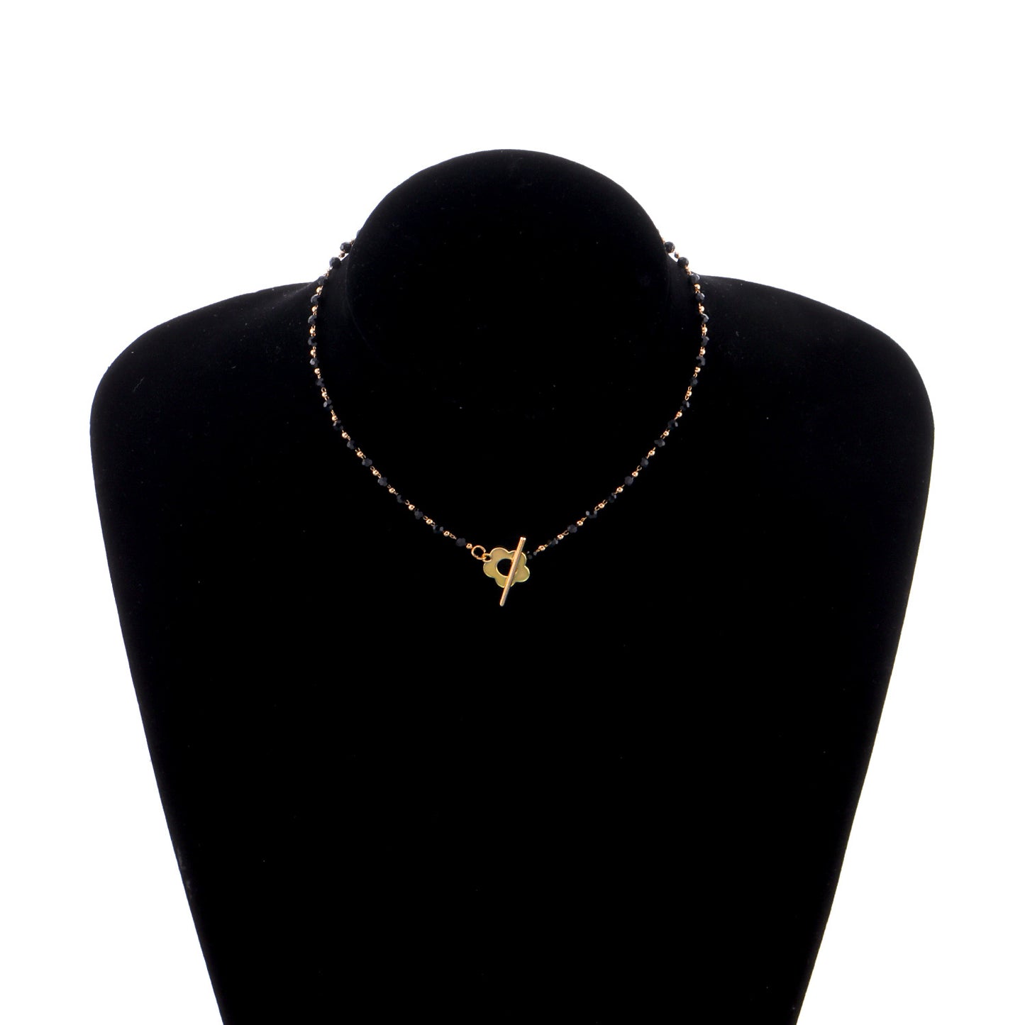 Minimalist Floral Rhinestone Alloy Necklace, Plated Regular Chain, Fashion Casual Jewelry for Women