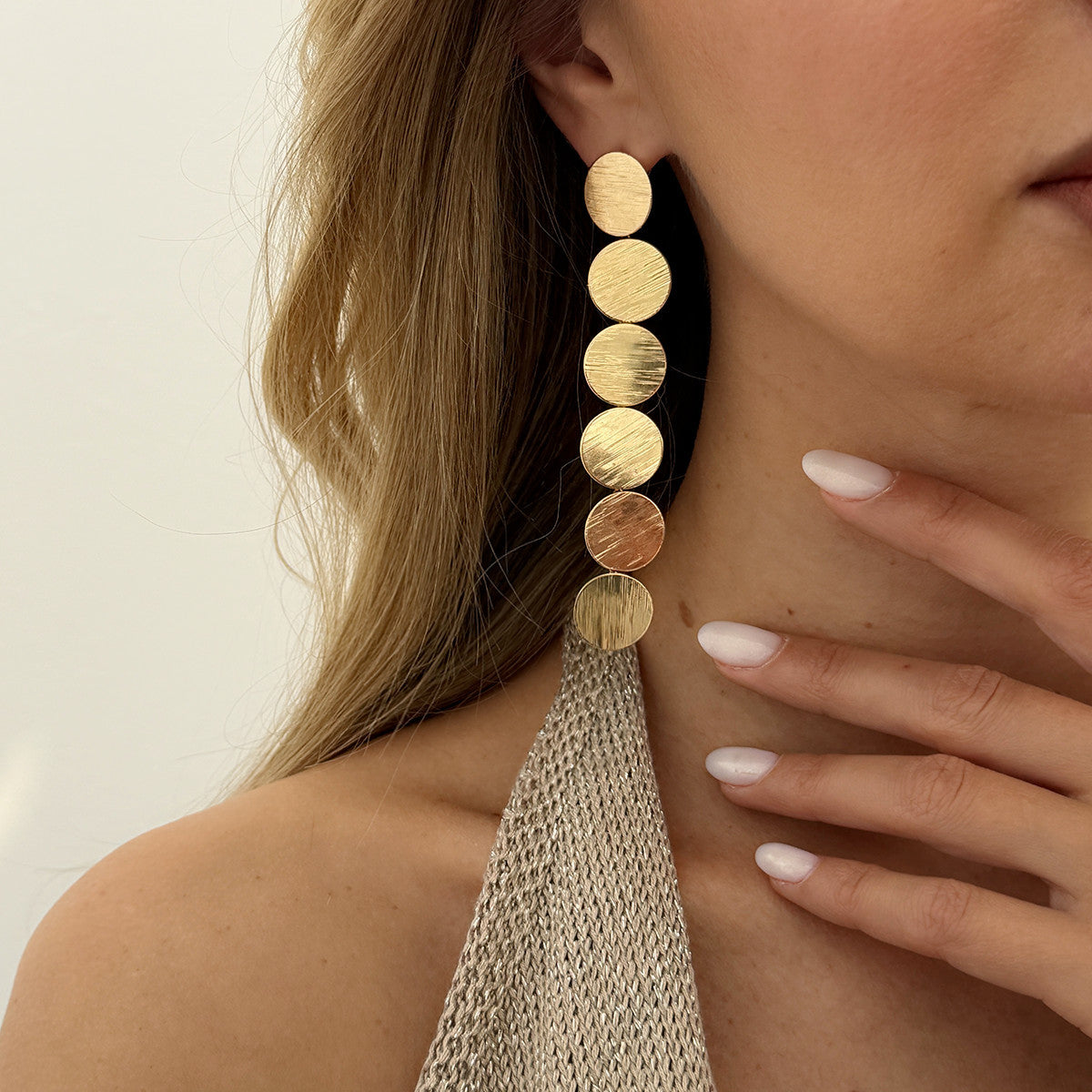 Minimalist Luxury Geometric Round Iron Plated Y-Shape Necklace