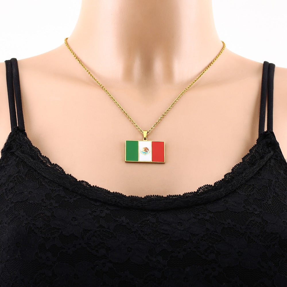 Collana a Pendente Quadrato Geometrico Minimalista in Acciaio Inox con Finitura Smaltata per Stile Unisex