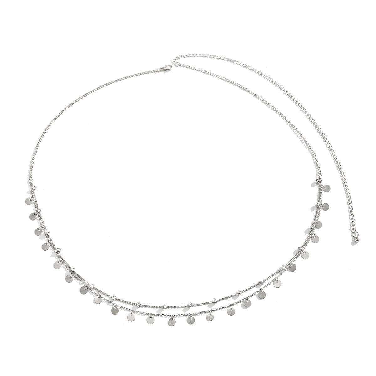 Catenina Minimalista Metallica con Paillettes a Strati per Donna con Simbolo dell'Infinito e Nappe