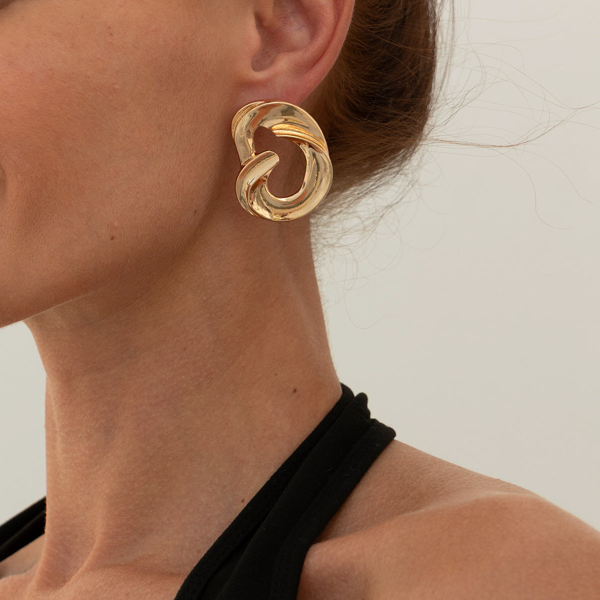 Exaggerated Geometric Zinc Alloy Plated Earrings for Women