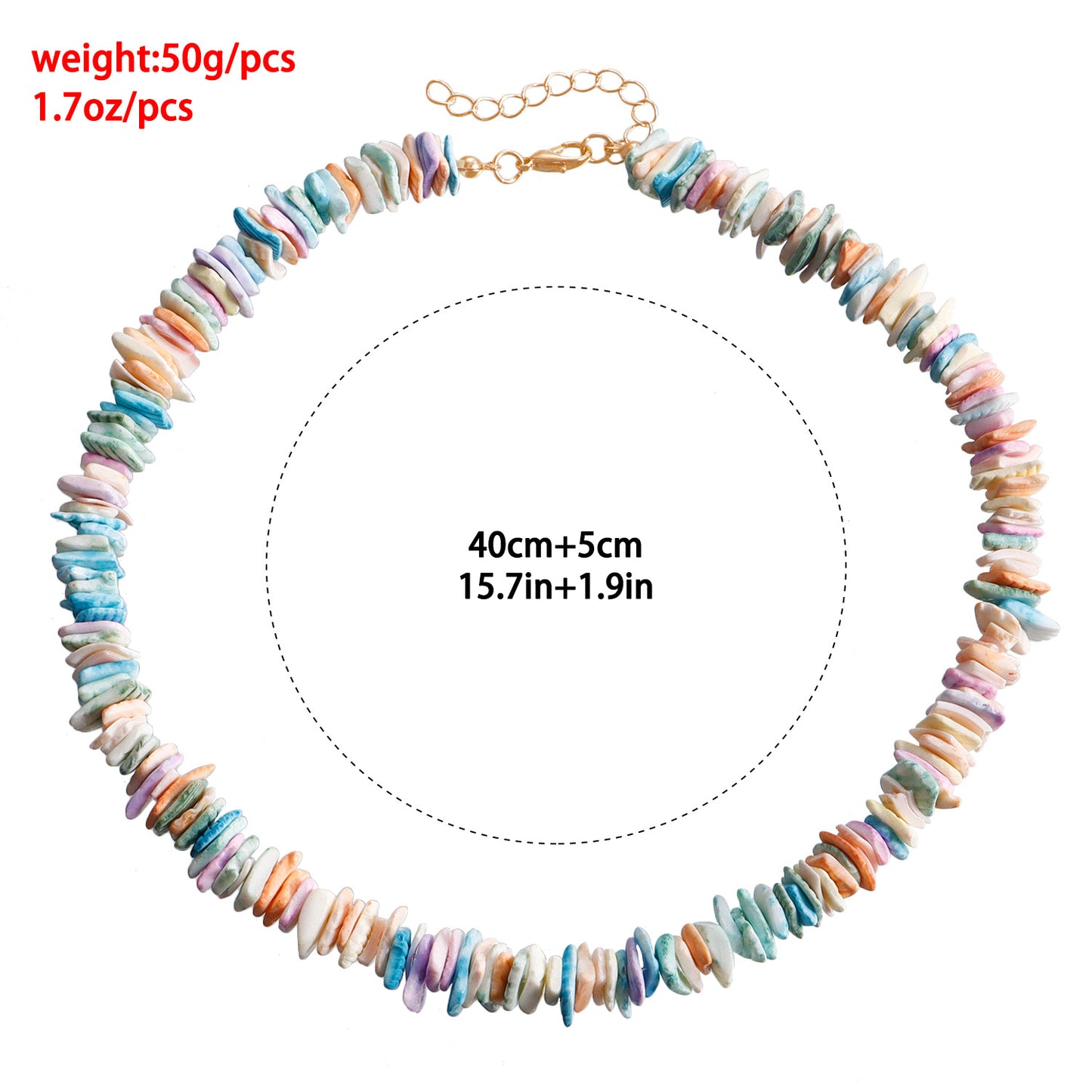 Collar colgante de concha natural irregular minimalista de moda para mujer con acabado chapado y cadena de clavícula