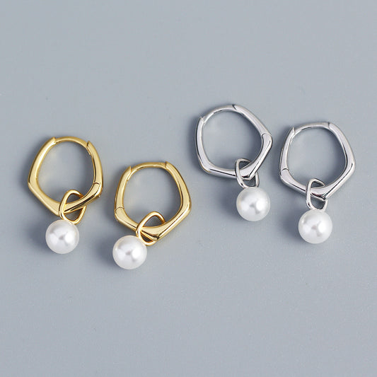 Pendientes de tuerca de plata esterlina 925 geométrica vintage para mujer con detalle lineal
