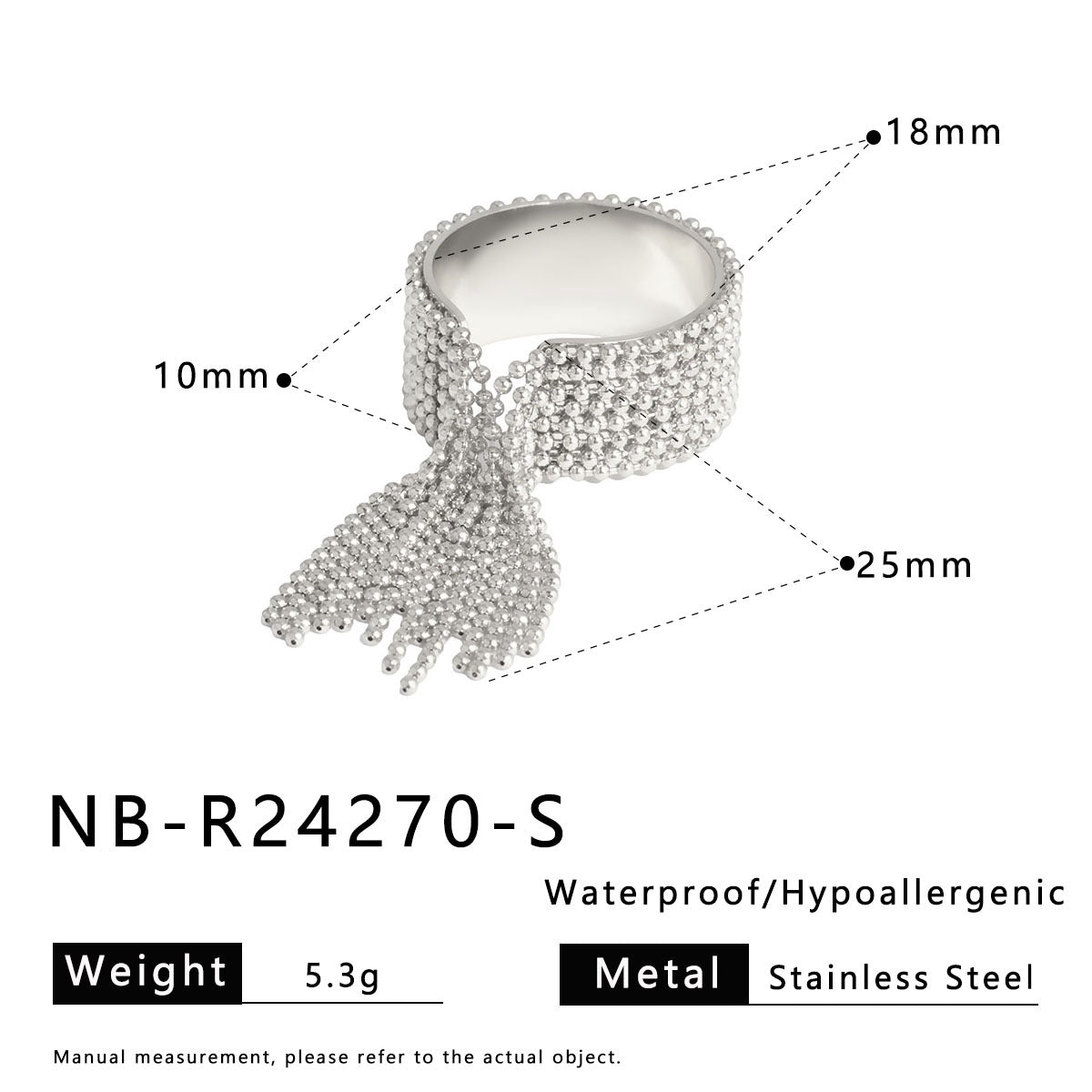 Set Anello e Bracciale con Nappe Minimalisti a Forma di C in Acciaio Inossidabile da Donna con Design Aperto e Finitura Galvanizzata