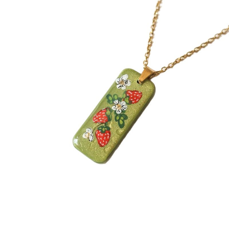Vintage Floral Geometric Stainless Steel PVD Gold Plated Pendant Charm Bar for Women