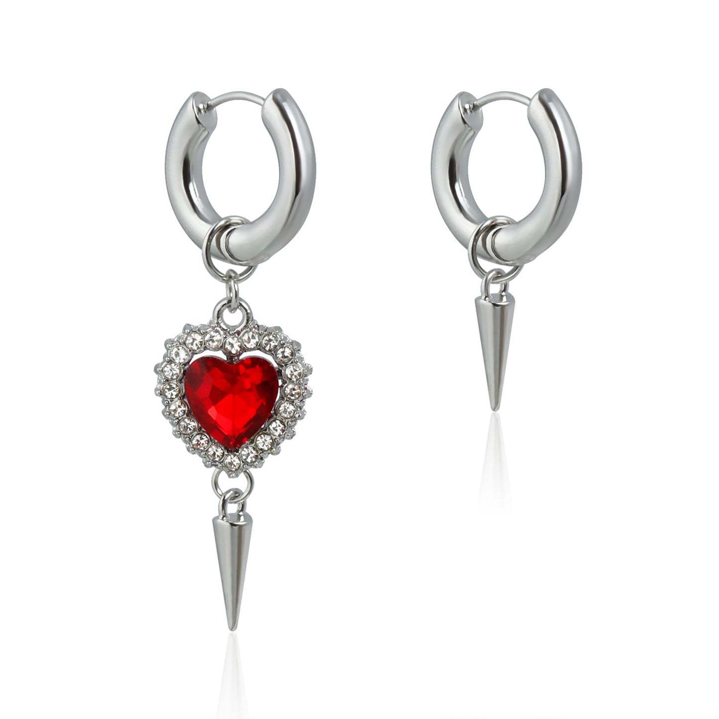 Orecchini da donna elettroplaccati in lega di zinco a forma di cuore e orsetto, in stile vintage