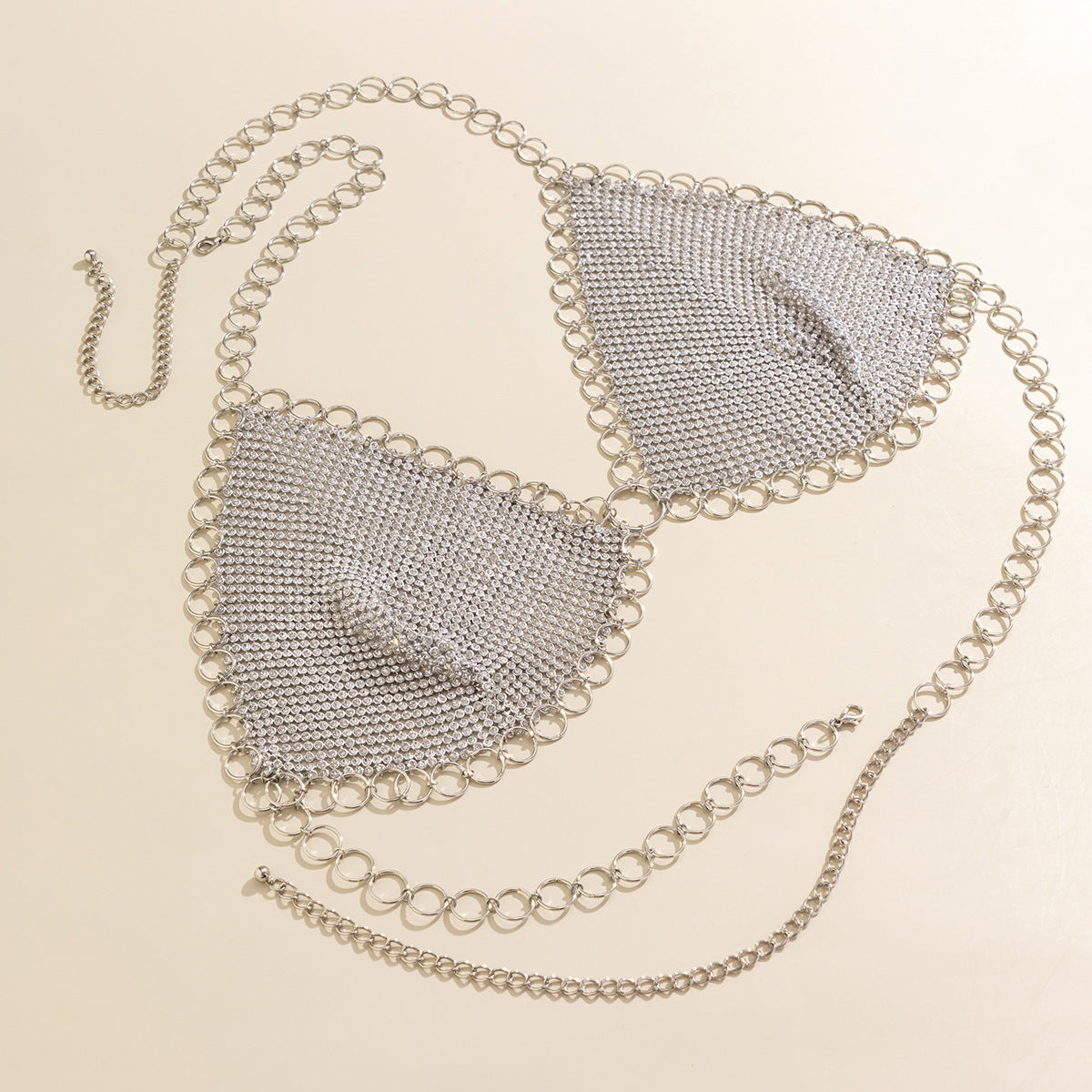 Rustic Style Star-Shaped Alloy Body Chain with Rhinestone Inlay and Tassel Detail for Women