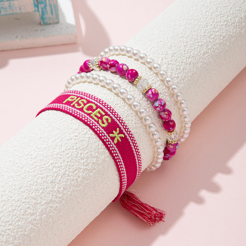 Bohemian Children's Woven Bracelet with Star Charm and White Crystal Accent for Girls Aged 6 to 10 Years